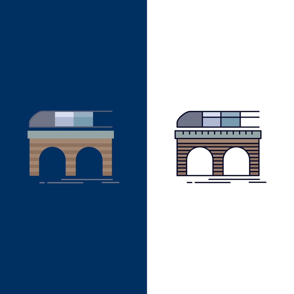 metro railroad railway train transport Flat Color Icon Vector