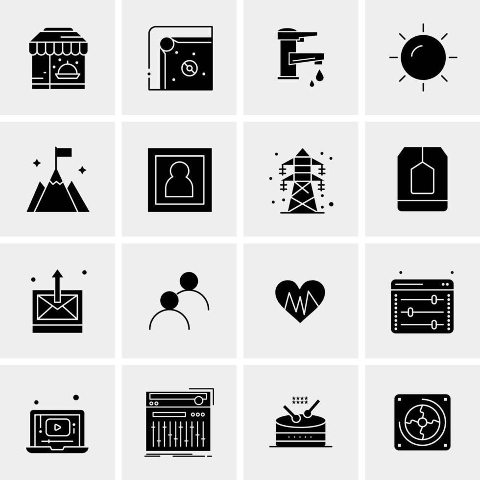 16 iconos de negocios universales vector ilustración de icono creativo para usar en proyectos relacionados con la web y dispositivos móviles