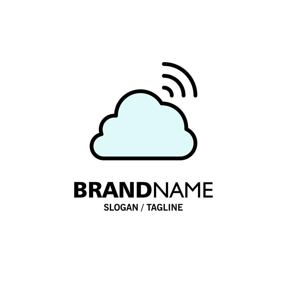 Cloud Rainbow Sky Spring Weather Business Logo Template Flat Color vector