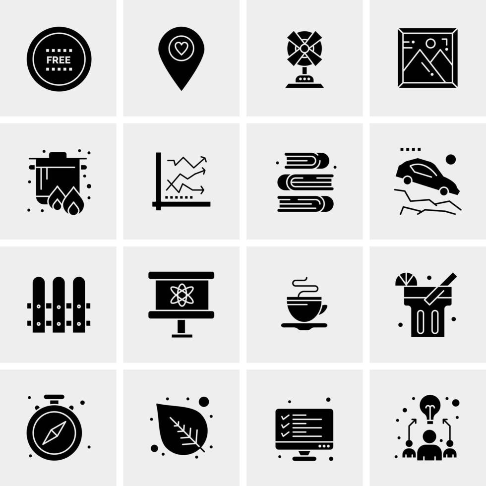 16 Universal Business Icons Vector Creative Icon Illustration to use in web and Mobile Related project