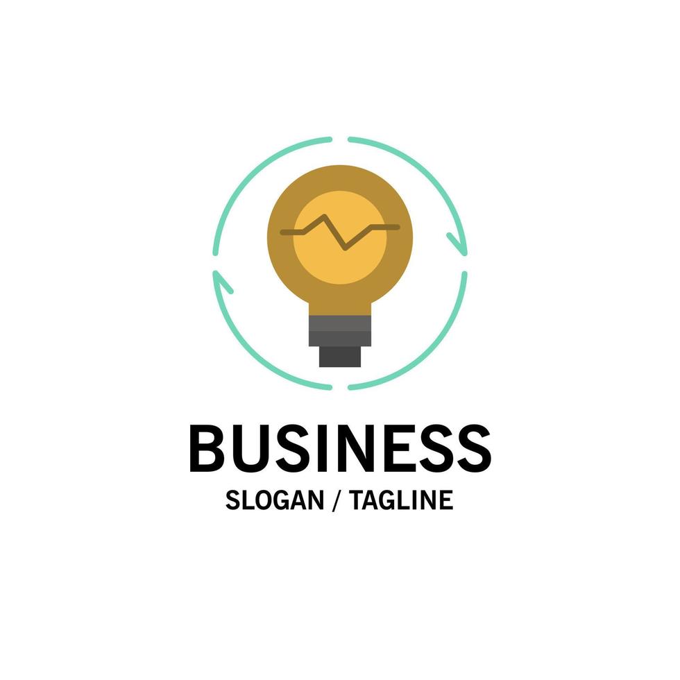 Bulb Concept Generation Idea Innovation Light Light bulb Business Logo Template Flat Color vector