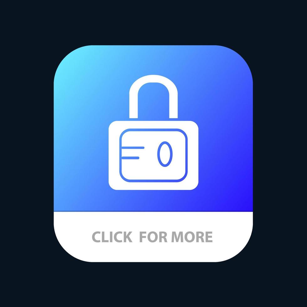 botón de aplicación móvil de estudio escolar de bloqueo versión de glifo de android e ios vector