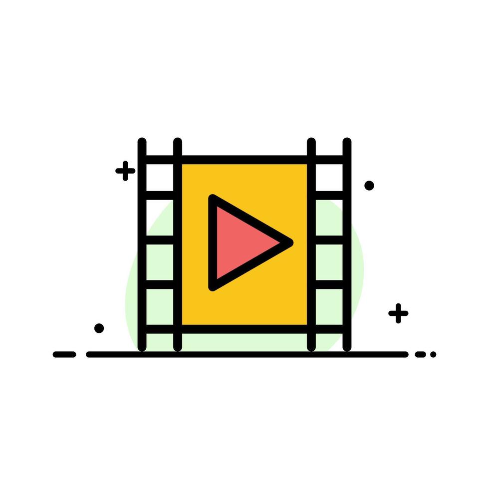 Media Media Player Multimedia Player Stream  Business Flat Line Filled Icon Vector Banner Template