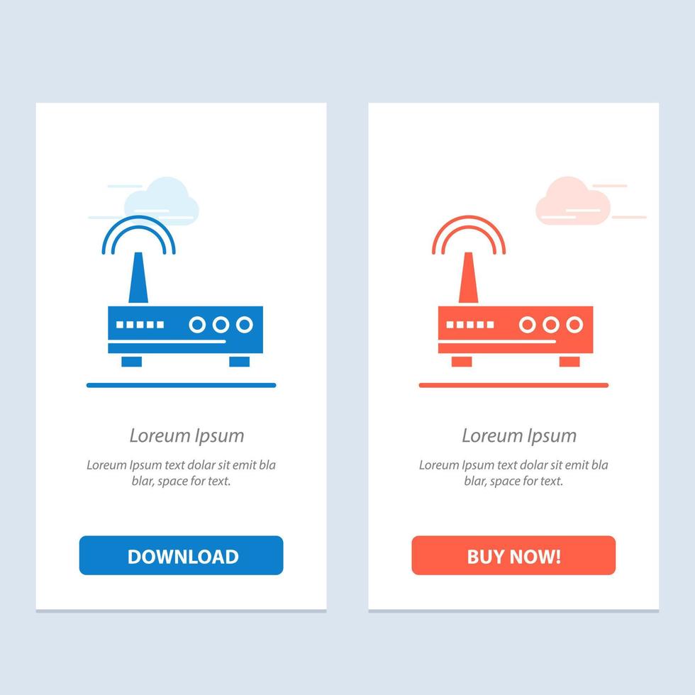 Device Wifi Signal Education  Blue and Red Download and Buy Now web Widget Card Template vector