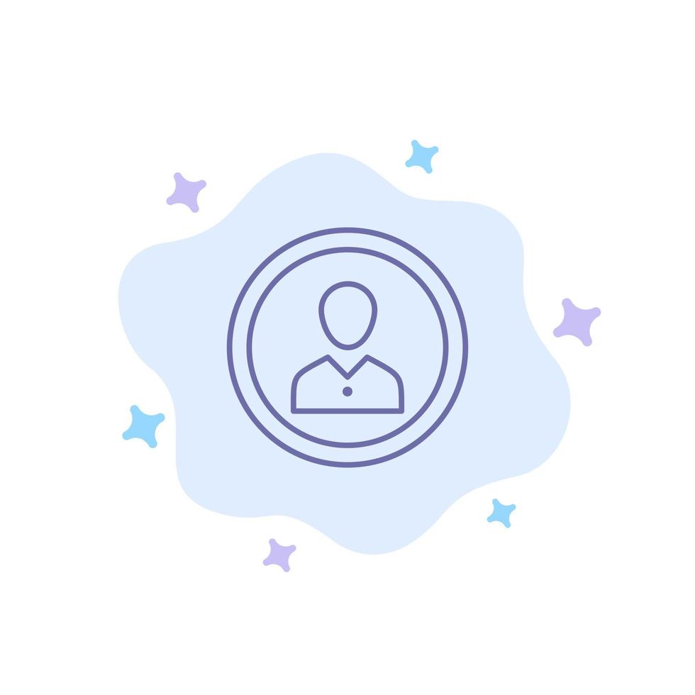 Avatar Human Man People Person Profile User Blue Icon on Abstract Cloud Background vector