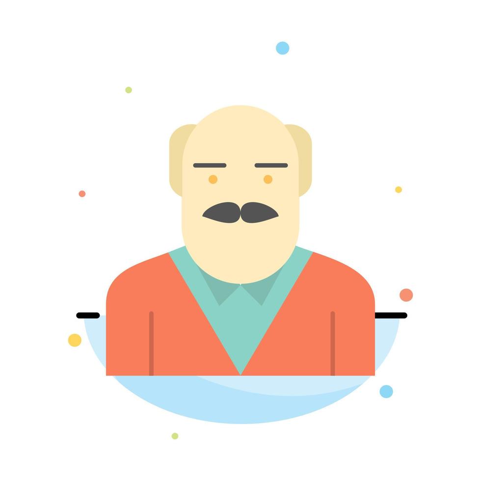 Grandpa Father Old Man Uncle Abstract Flat Color Icon Template vector