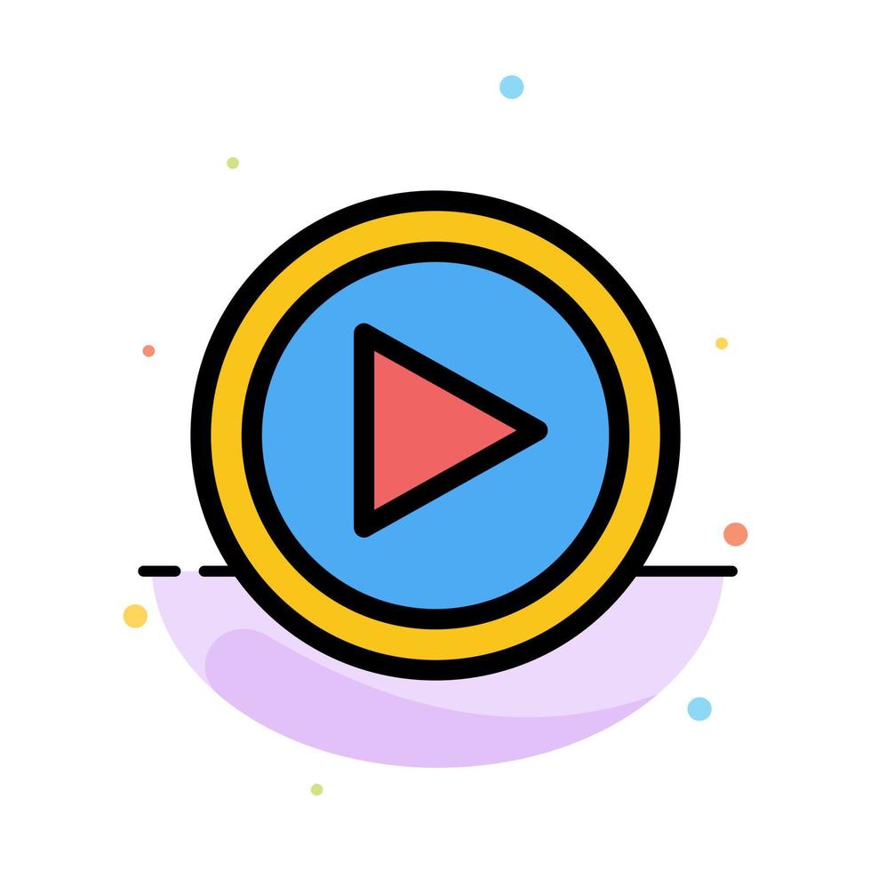 Video Interface Play User Abstract Flat Color Icon Template vector