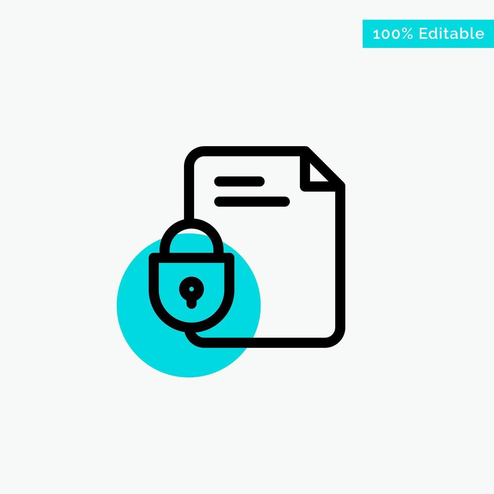 File Document Lock Security Internet turquoise highlight circle point Vector icon