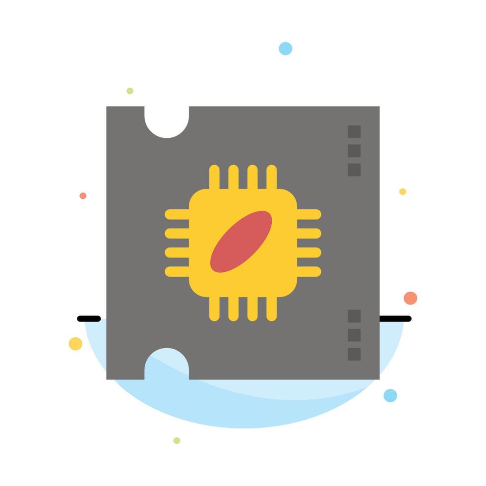 cpu microchip procesador chip de procesador plantilla de icono de color plano abstracto vector