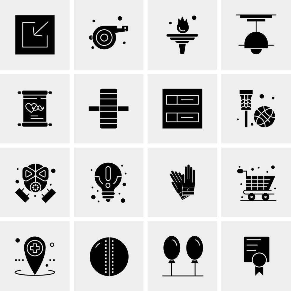 16 iconos de negocios universales vector ilustración de icono creativo para usar en proyectos relacionados con la web y dispositivos móviles