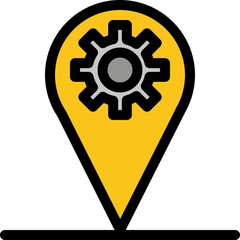 Business Location Map Gear  Flat Color Icon Vector icon banner Template