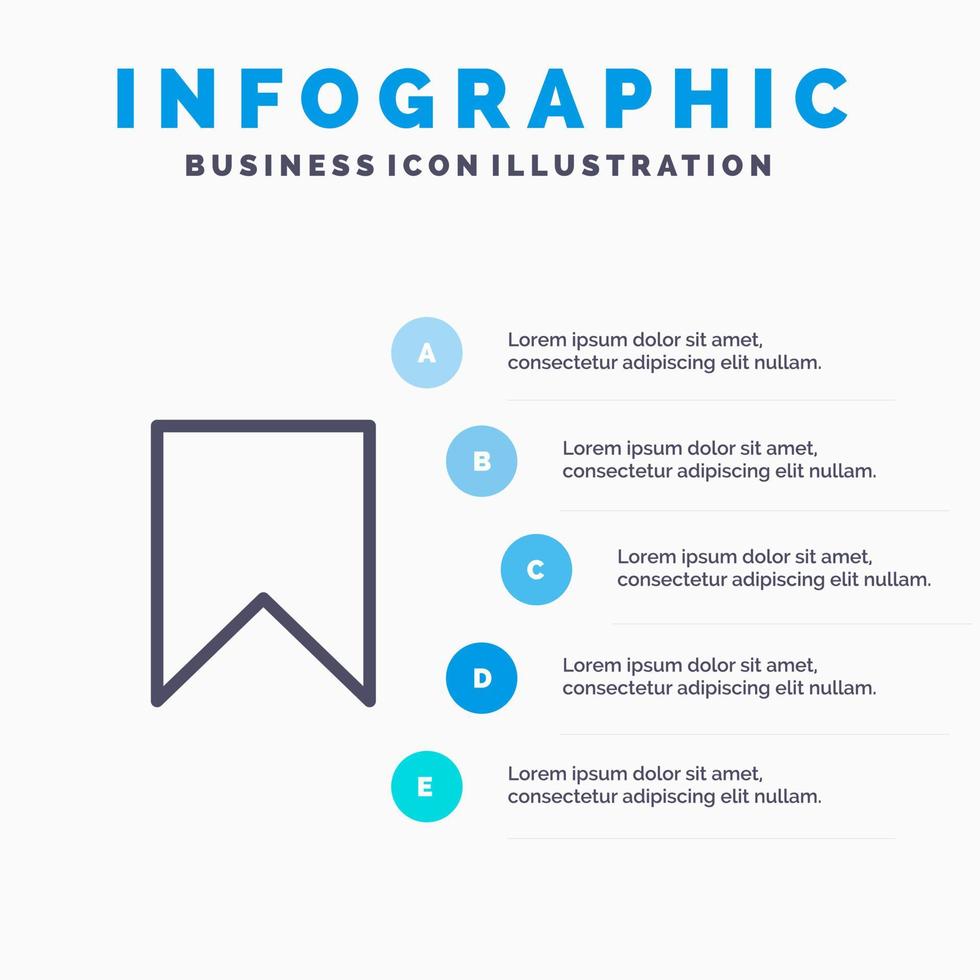 Flag Instagram Interface Save Tag Line icon with 5 steps presentation infographics Background vector