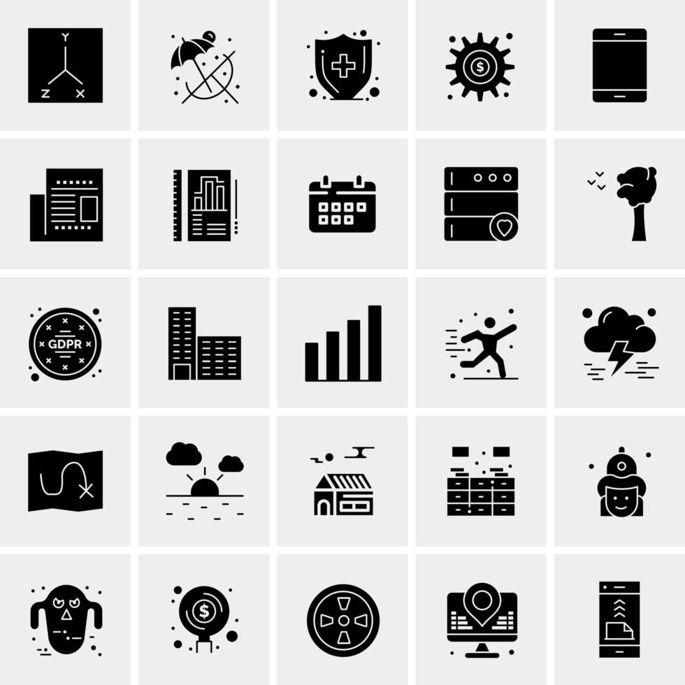 25 iconos de negocios universales vector ilustración de icono creativo para usar en proyectos relacionados con la web y dispositivos móviles