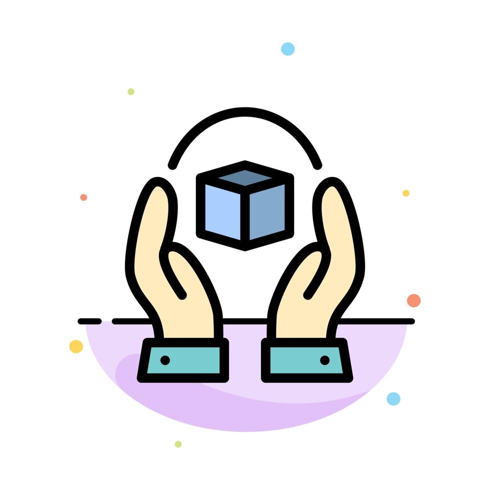 Care Caring Handle Product Responsibility Abstract Flat Color Icon Template vector