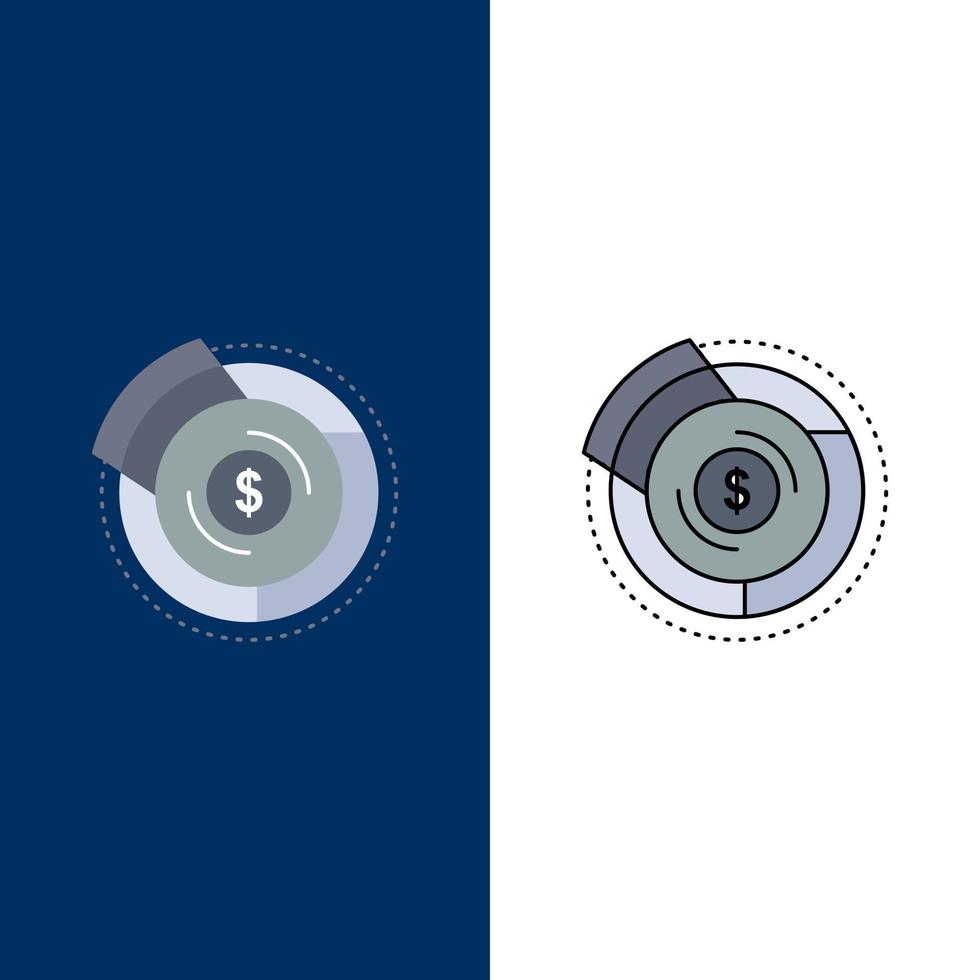 Balance budget diagram financial graph Flat Color Icon Vector