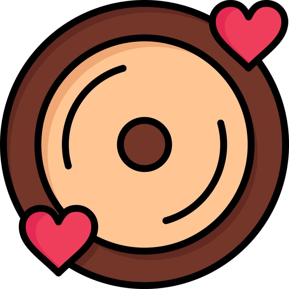disco amor corazón boda color plano icono vector icono banner plantilla