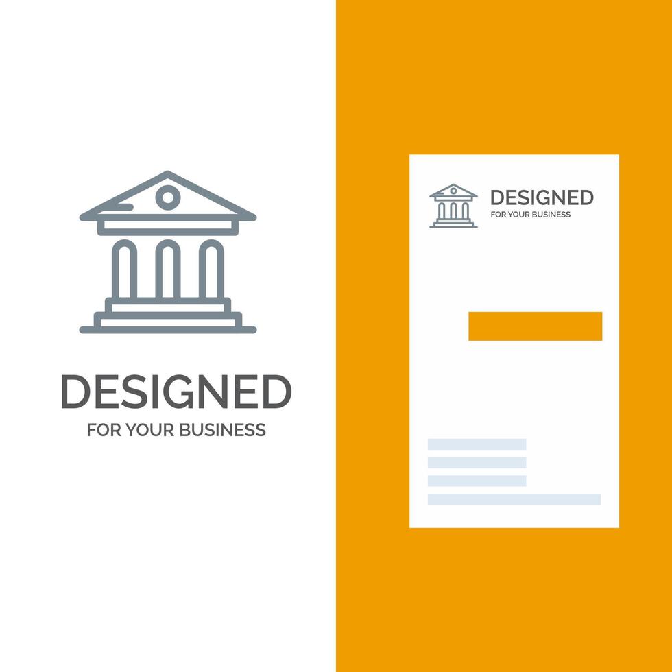 University Bank Campus Court Grey Logo Design and Business Card Template vector