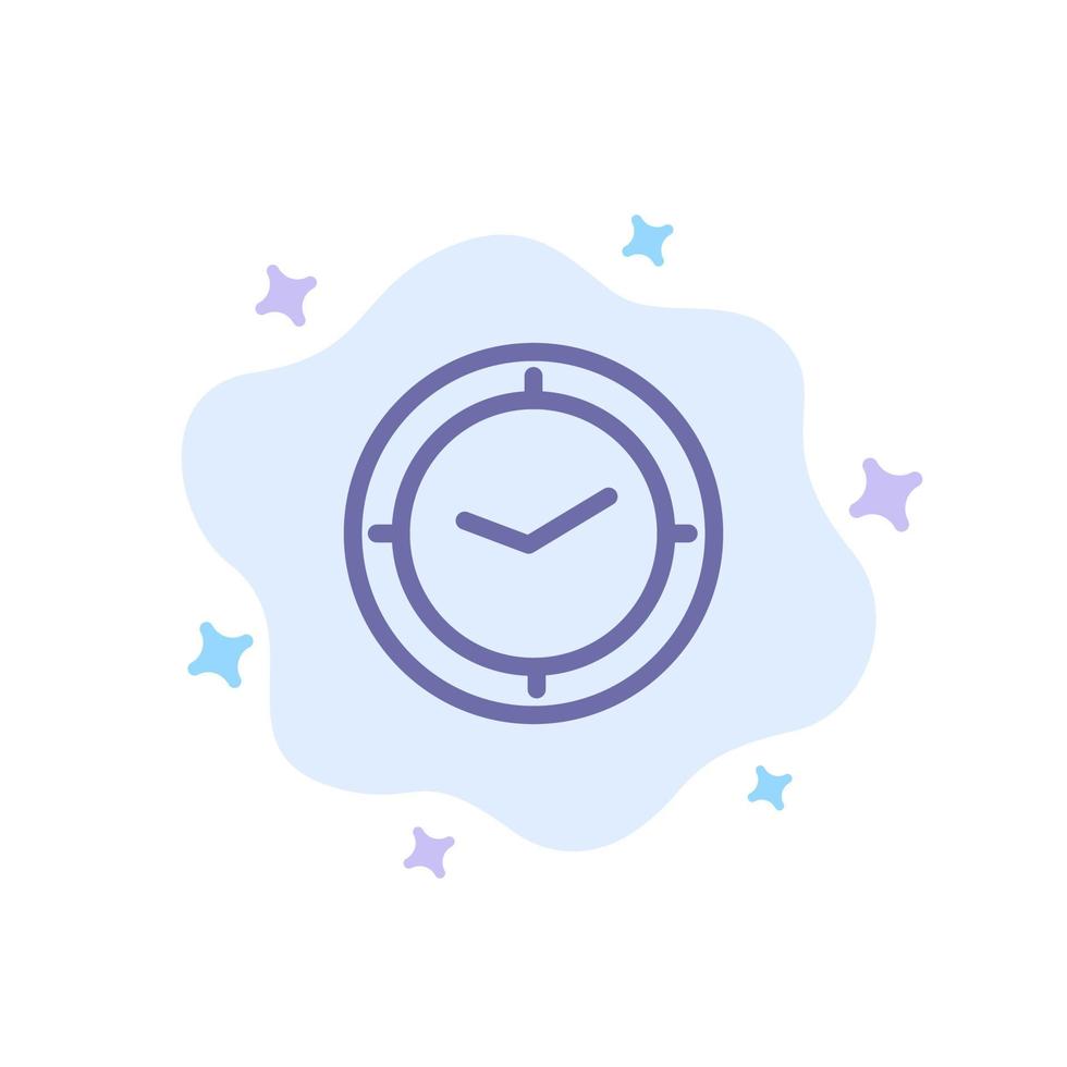 Watch Time Timer Clock Blue Icon on Abstract Cloud Background vector