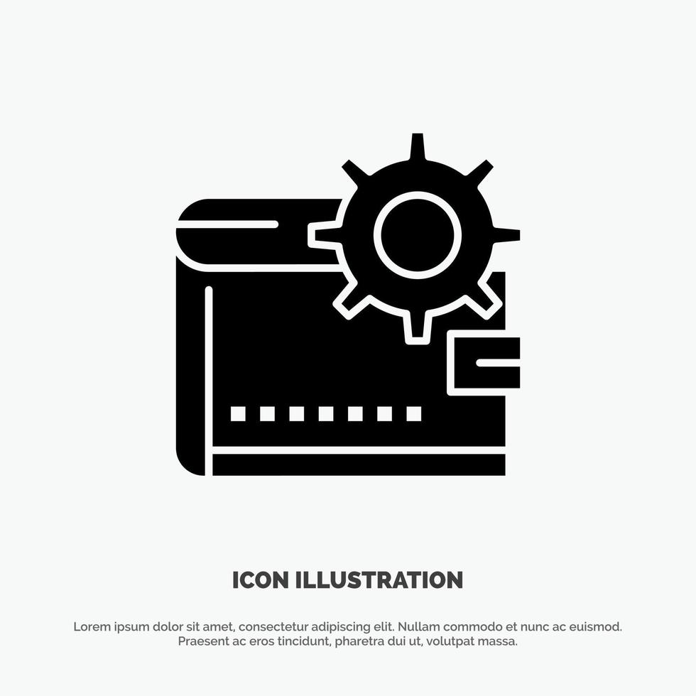 Wallet Cash Finance Money Personal Purse Making solid Glyph Icon vector