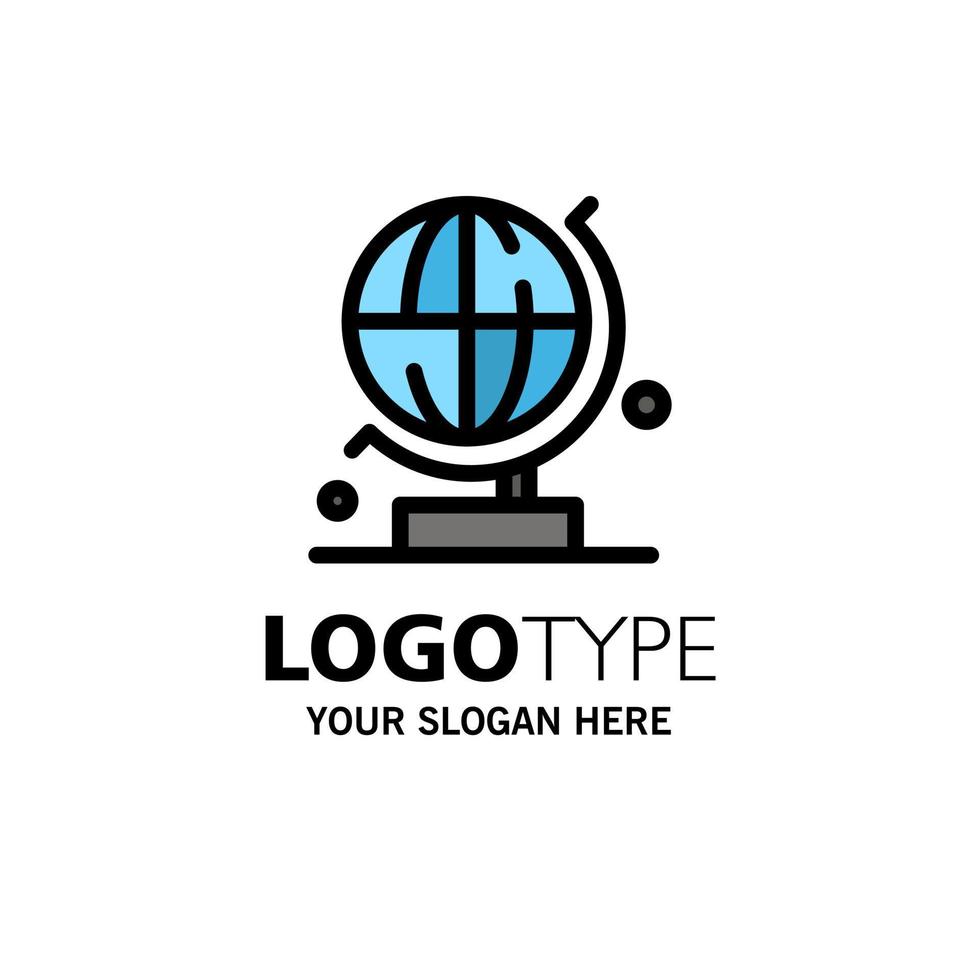 World Globe Science Business Logo Template Flat Color vector
