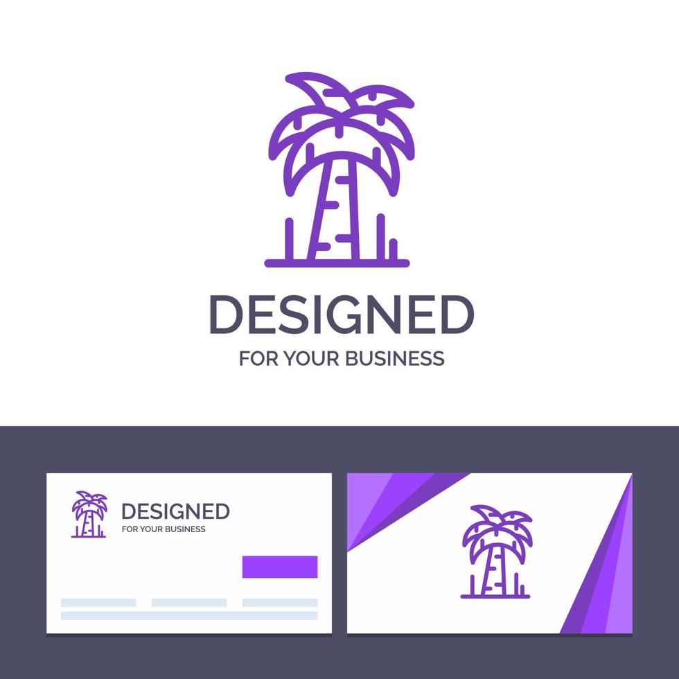 tarjeta de visita creativa y plantilla de logotipo palmera brasil ilustración vectorial vector