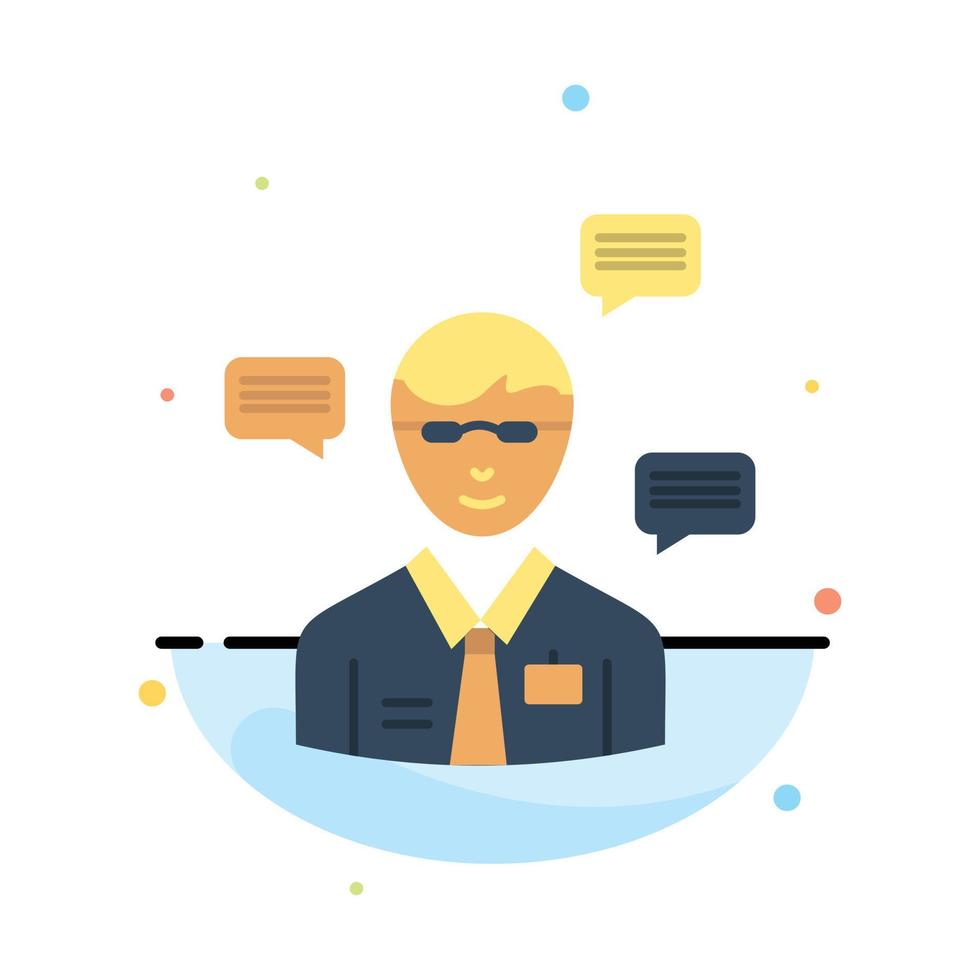 man manager sms chat popup abstracto color plano icono plantilla vector