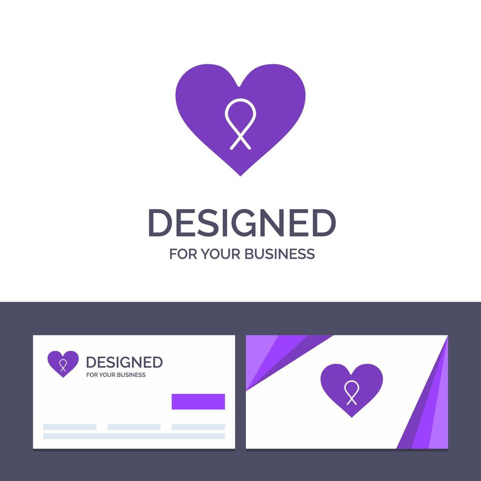 tarjeta de visita creativa y plantilla de logotipo corazón amor romance paciente vector ilustración
