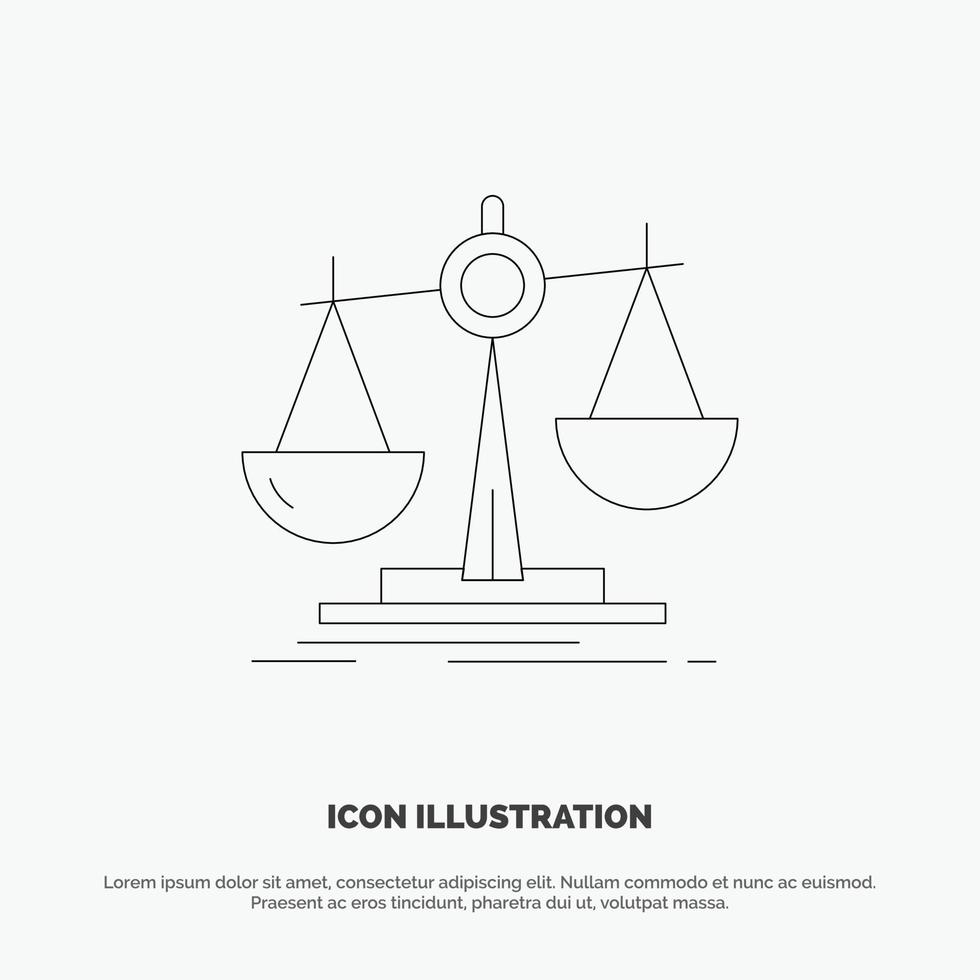 Balance Law Loss Profit  Line Icon Vector