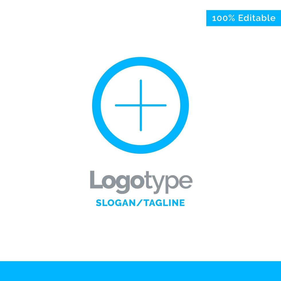 Interface Plus User Blue Solid Logo Template Place for Tagline vector