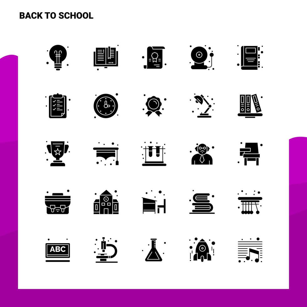 25 Back To School Icon set Solid Glyph Icon Vector Illustration Template For Web and Mobile Ideas for business company