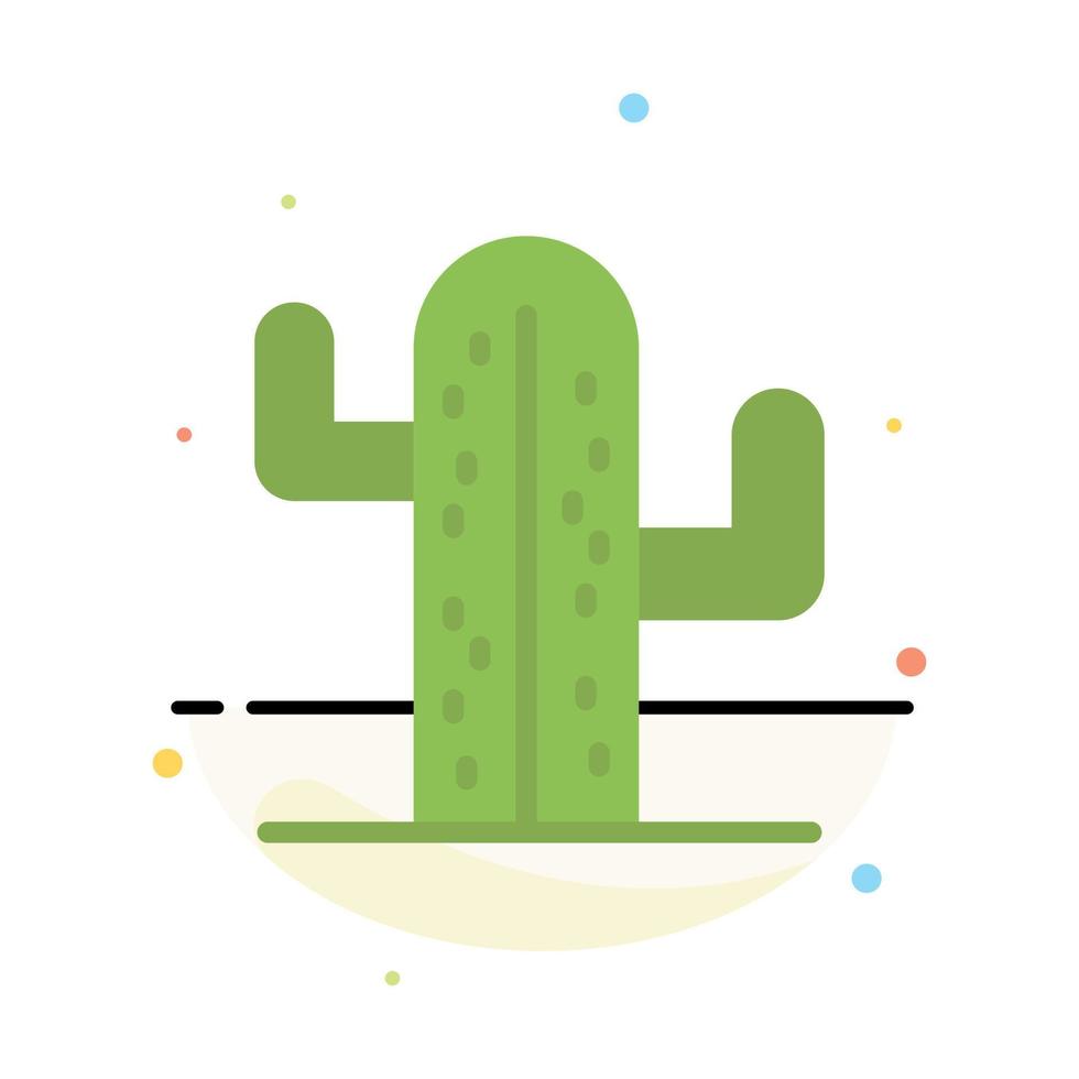 Cactus Usa Plant American Abstract Flat Color Icon Template vector