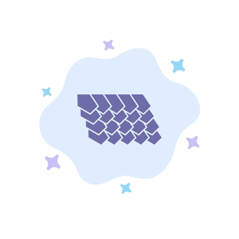 Roof Tile Top Construction Blue Icon on Abstract Cloud Background vector