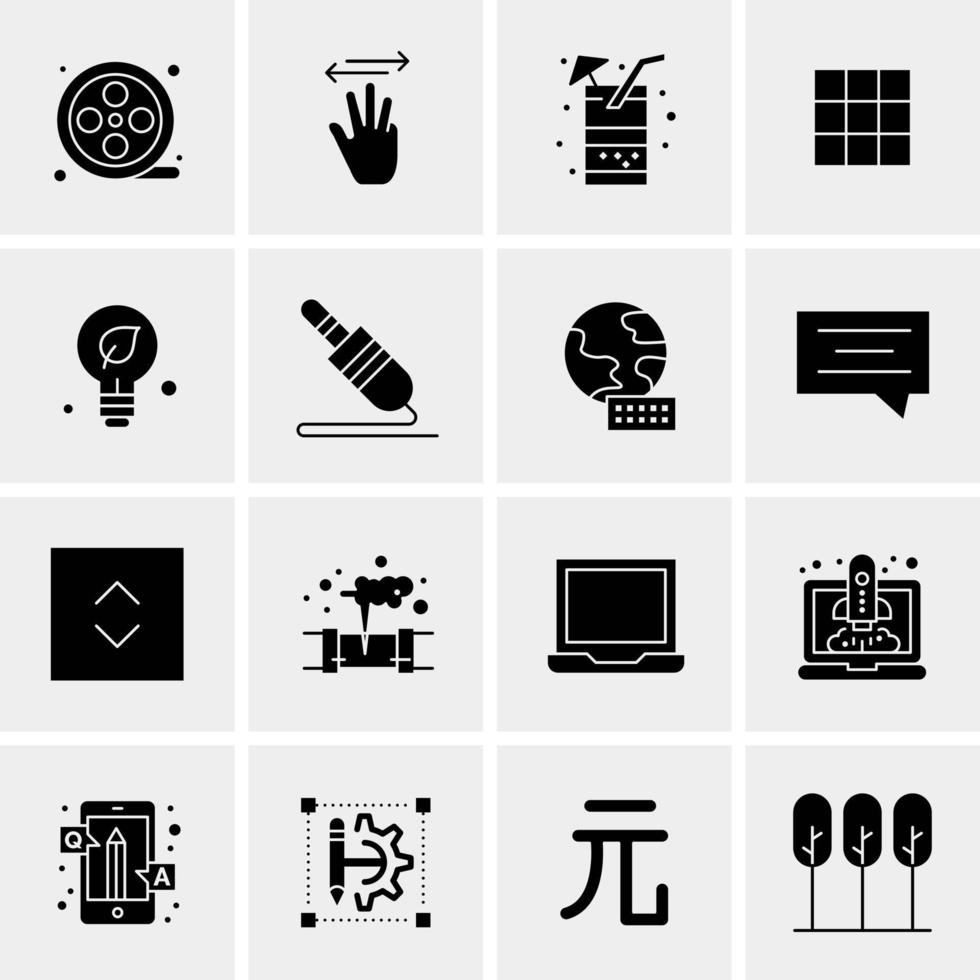 16 iconos de negocios universales vector ilustración de icono creativo para usar en proyectos relacionados con la web y dispositivos móviles