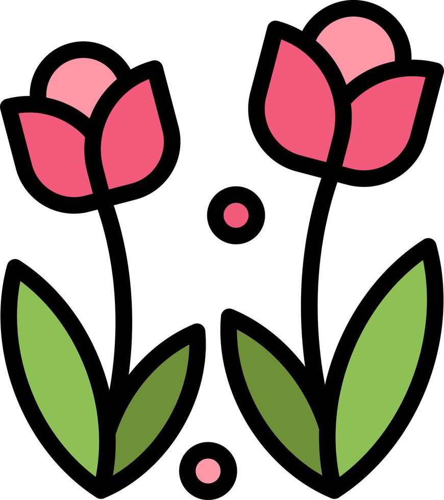 Flora Flower Nature Rose Spring  Flat Color Icon Vector icon banner Template