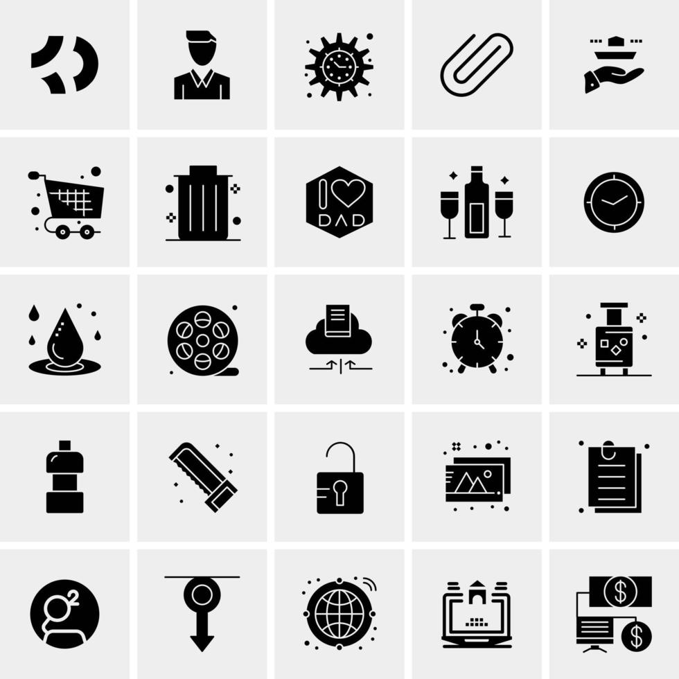 25 iconos de negocios universales vector ilustración de icono creativo para usar en proyectos relacionados con la web y dispositivos móviles