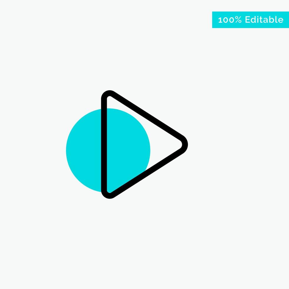 Control Media Play Video turquoise highlight circle point Vector icon