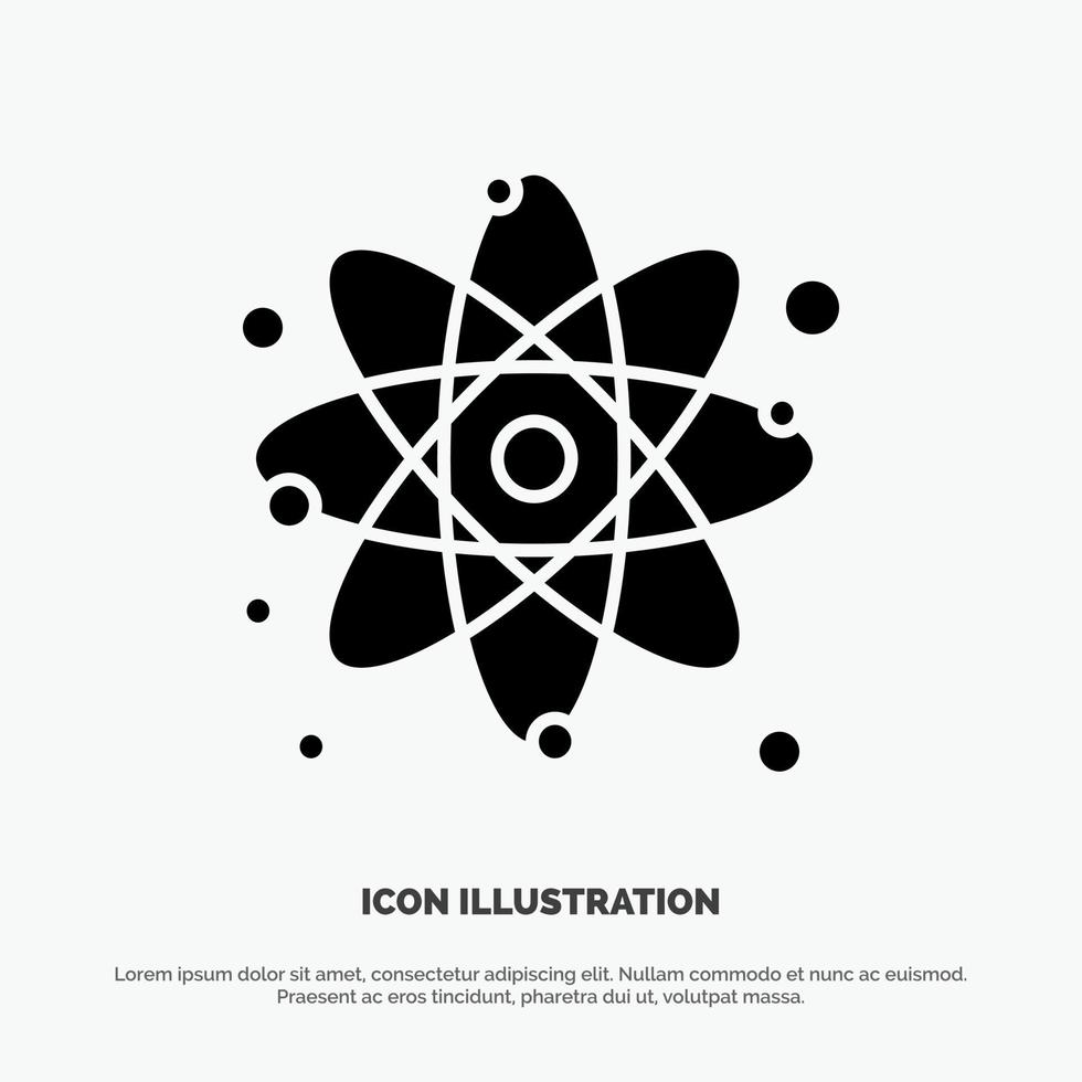 Atom Particle Molecule Physics solid Glyph Icon vector