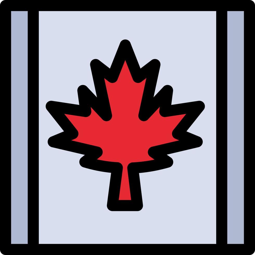 Canada Flag Leaf  Flat Color Icon Vector icon banner Template