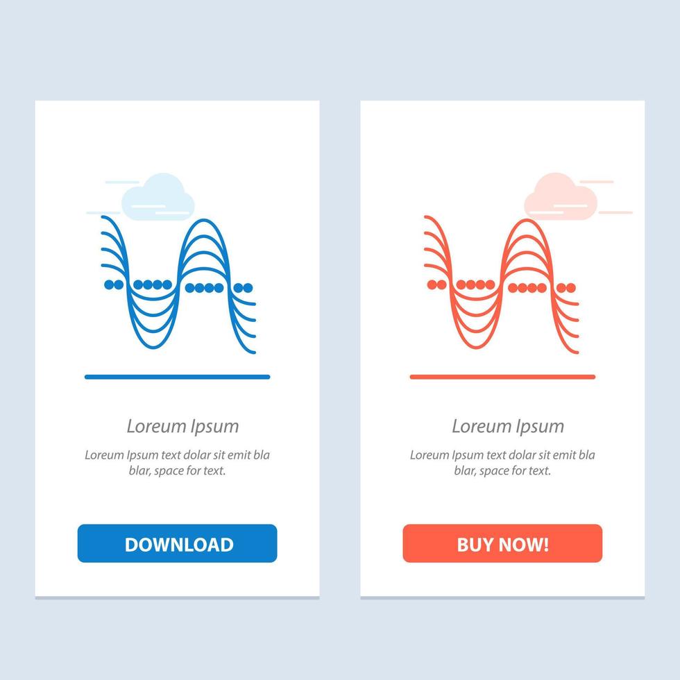 Frequency Hertz Pitch Pressure Sound  Blue and Red Download and Buy Now web Widget Card Template vector