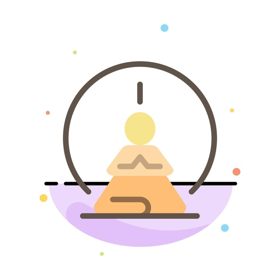 Mental Concentration Concentration Meditation Mental Mind Abstract Flat Color Icon Template vector