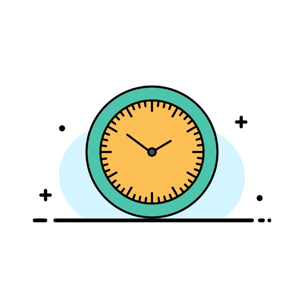 tiempo reloj minutos temporizador negocio línea plana icono lleno vector banner plantilla