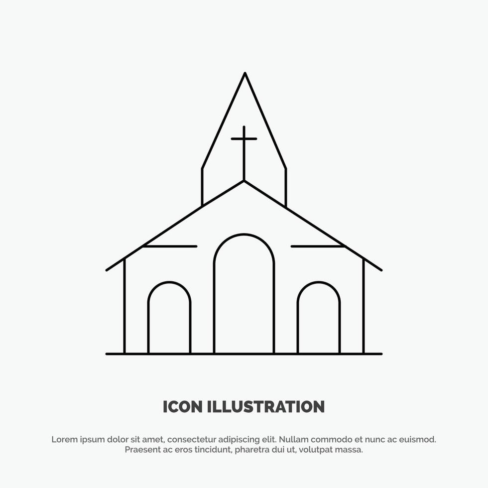 Building Christmas Church Spring Line Icon Vector