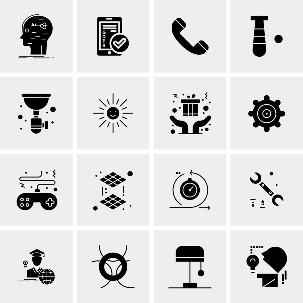 16 iconos de negocios universales vector ilustración de icono creativo para usar en proyectos relacionados con la web y dispositivos móviles