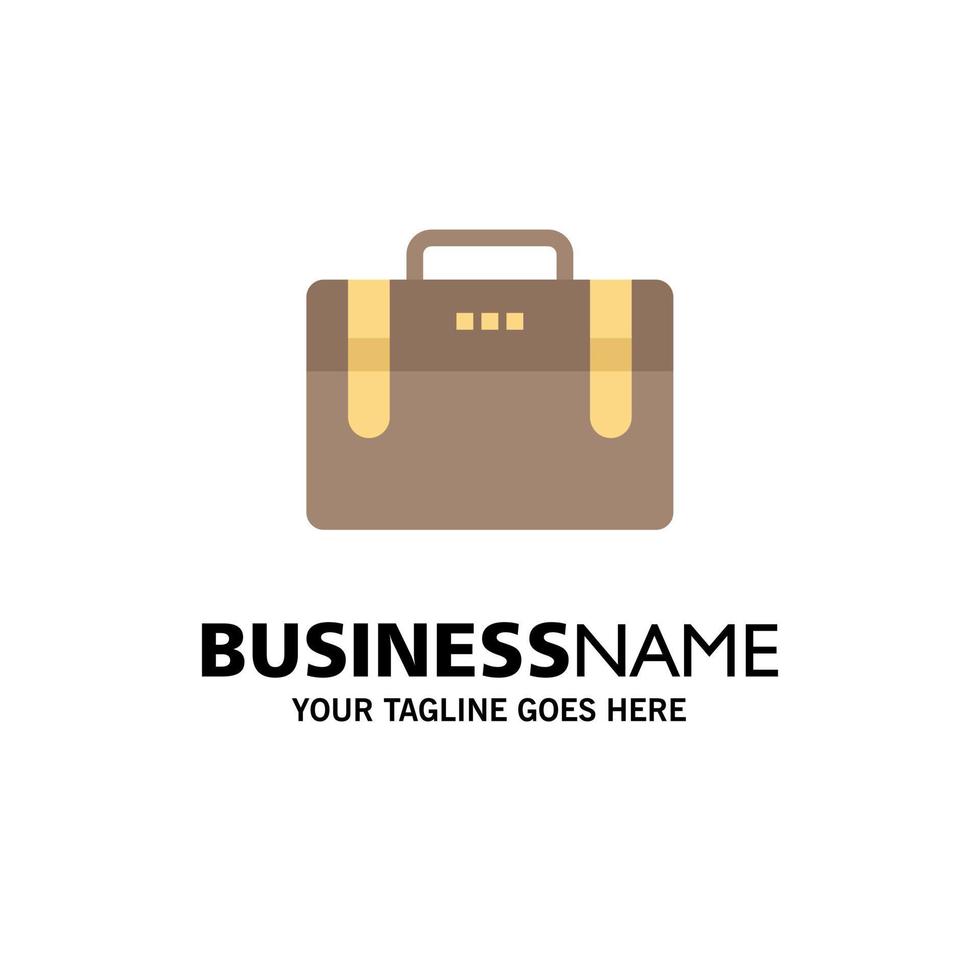 Bag Office Bag Working Motivation Business Logo Template Flat Color vector