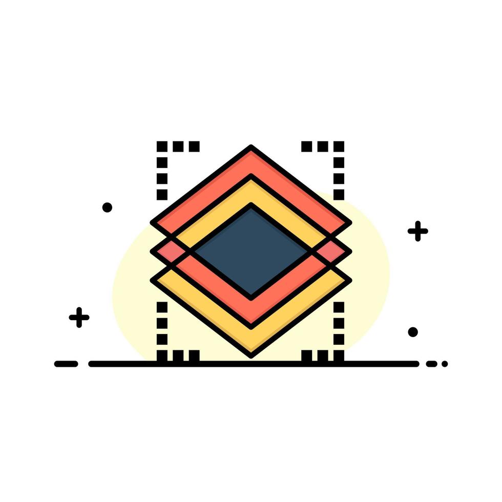 Layers Object Layer Server  Business Flat Line Filled Icon Vector Banner Template