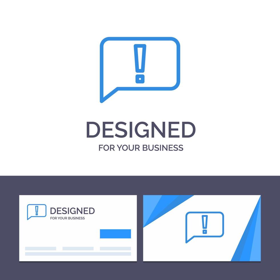 Creative Business Card and Logo template Chat Error Basic Ui Vector Illustration