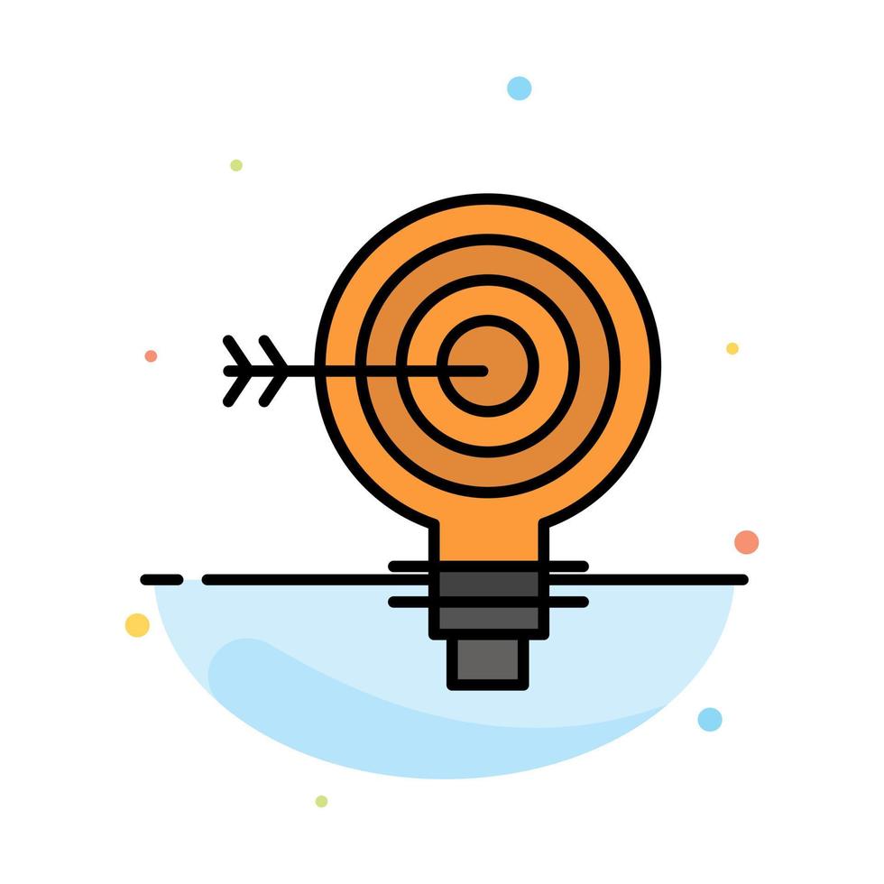 Target Darts Goal Solution Bulb Idea Abstract Flat Color Icon Template vector