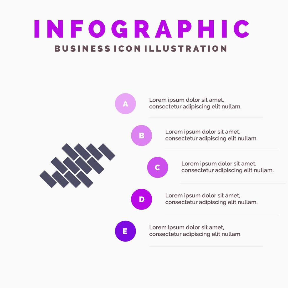 Bricks Repair Tile Block Construction Solid Icon Infographics 5 Steps Presentation Background vector