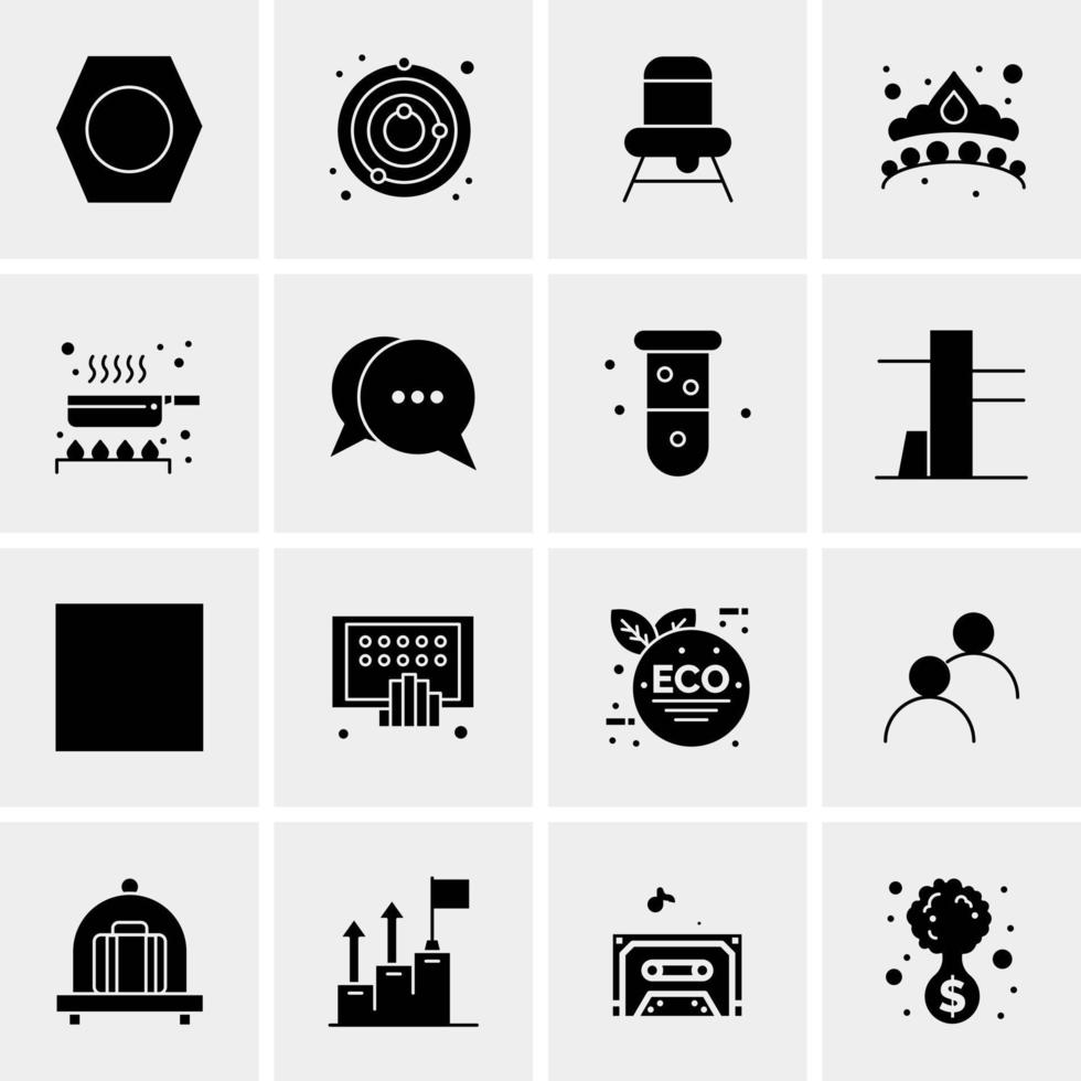 16 iconos de negocios universales vector ilustración de icono creativo para usar en proyectos relacionados con la web y dispositivos móviles