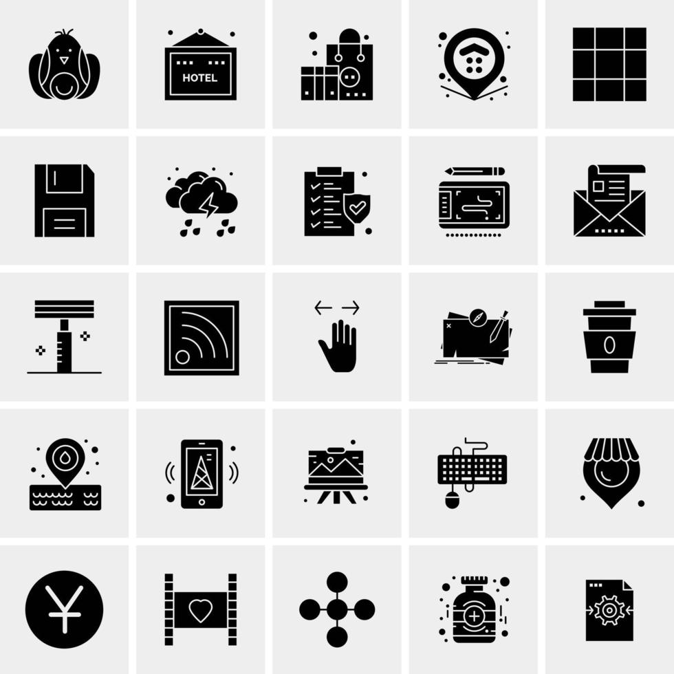 25 iconos de negocios universales vector ilustración de icono creativo para usar en proyectos relacionados con la web y dispositivos móviles